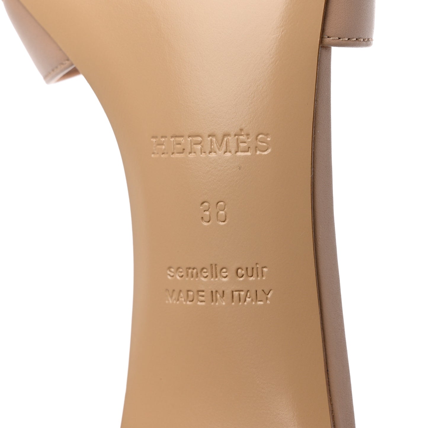Calfskin Oasis Sandals 38 Beige Nude