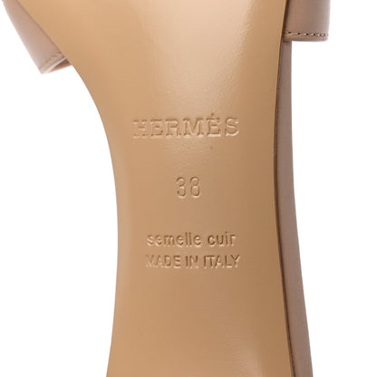 Hermes Calfskin Oasis Sandals 38 Beige Nude 8 of 9