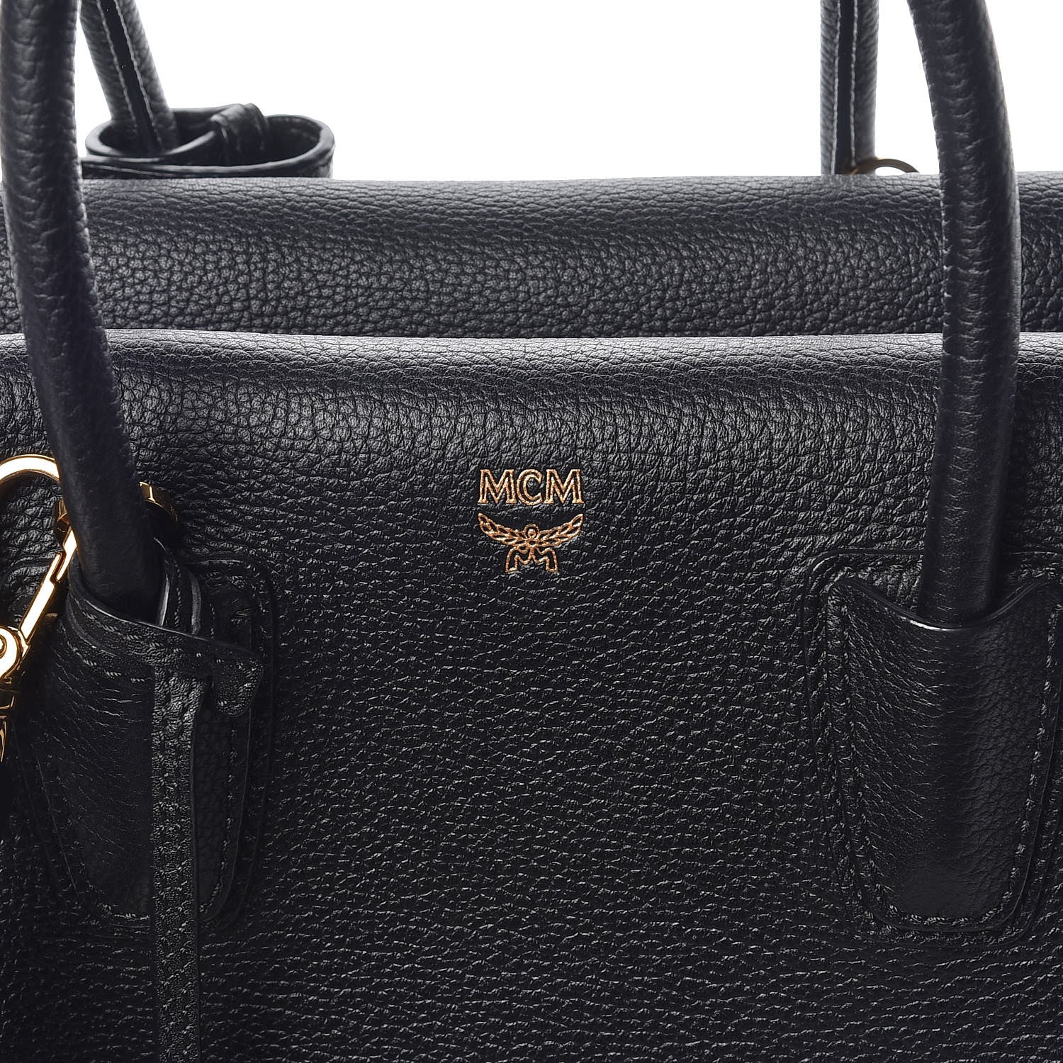 MCM Grained Calfskin Medium Milla Tote Black 7 of 13