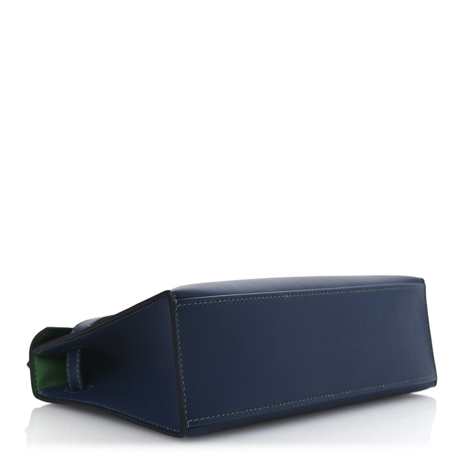 Hermes Swift Horseshoe Kelly Pochette Clutch  Bleu Navy Vert Vertigo 4 of 12