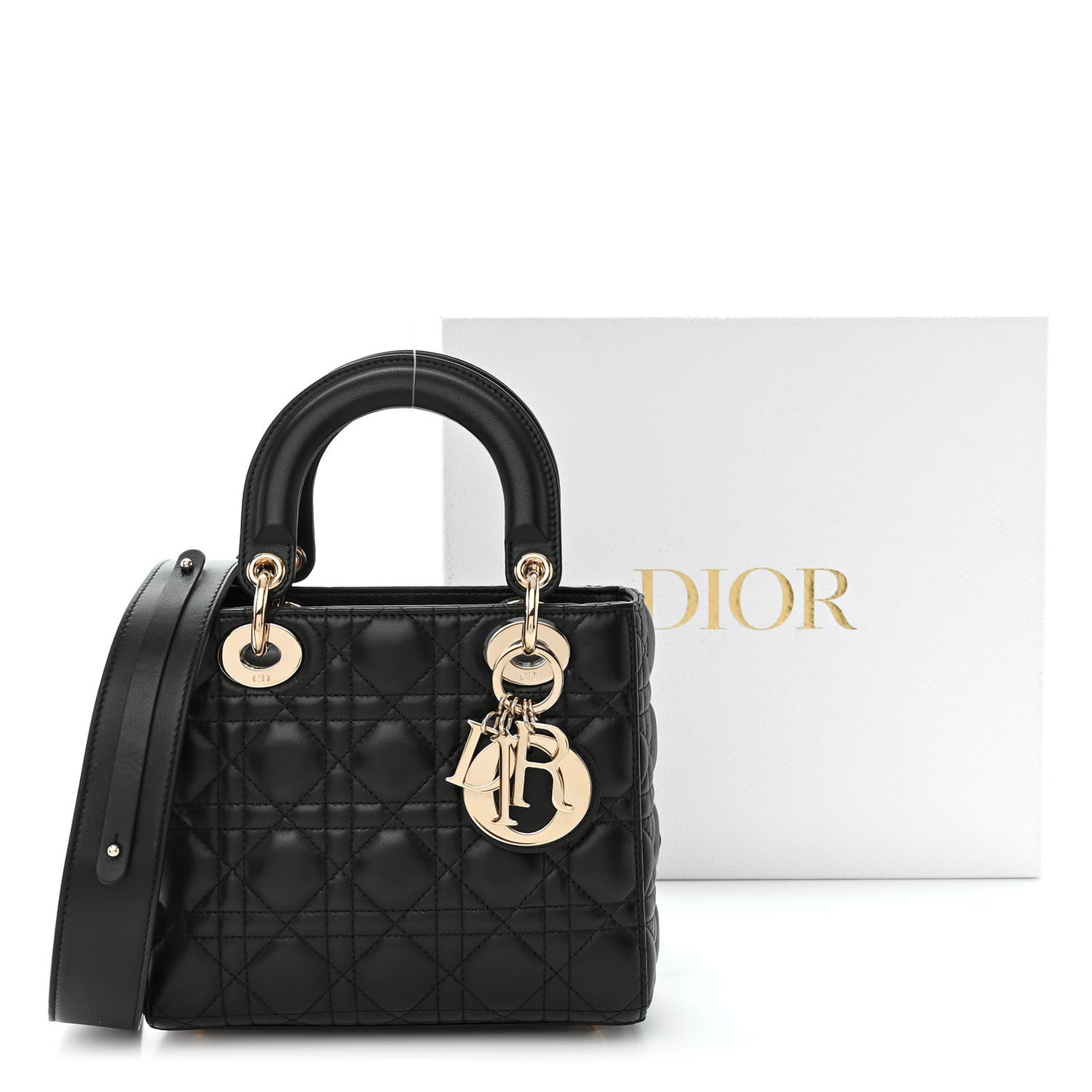 Lambskin Cannage Small My ABCDior Lady Dior Black
