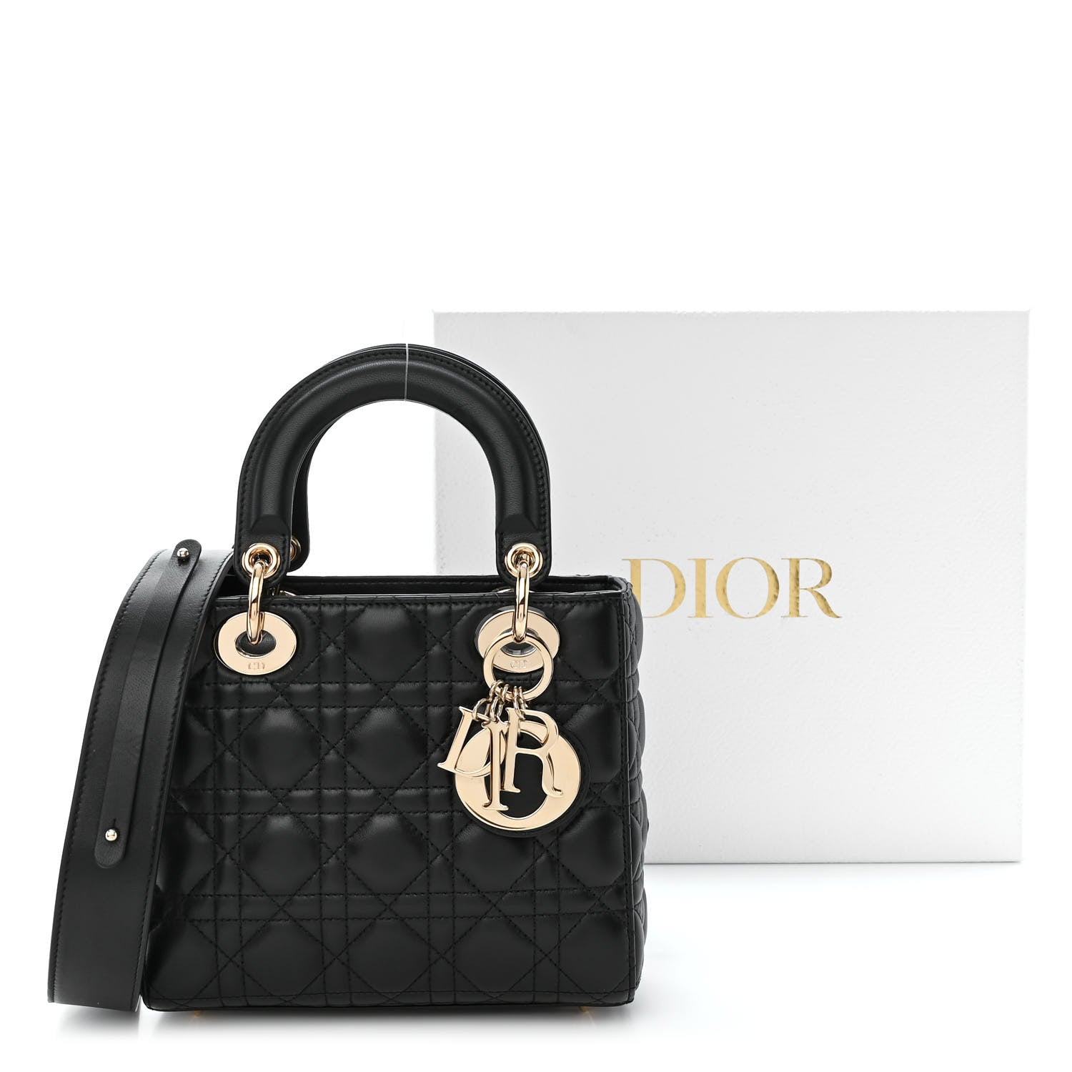 Christian Dior Lambskin Cannage Small My ABCDior Lady Dior Black 14 of 14