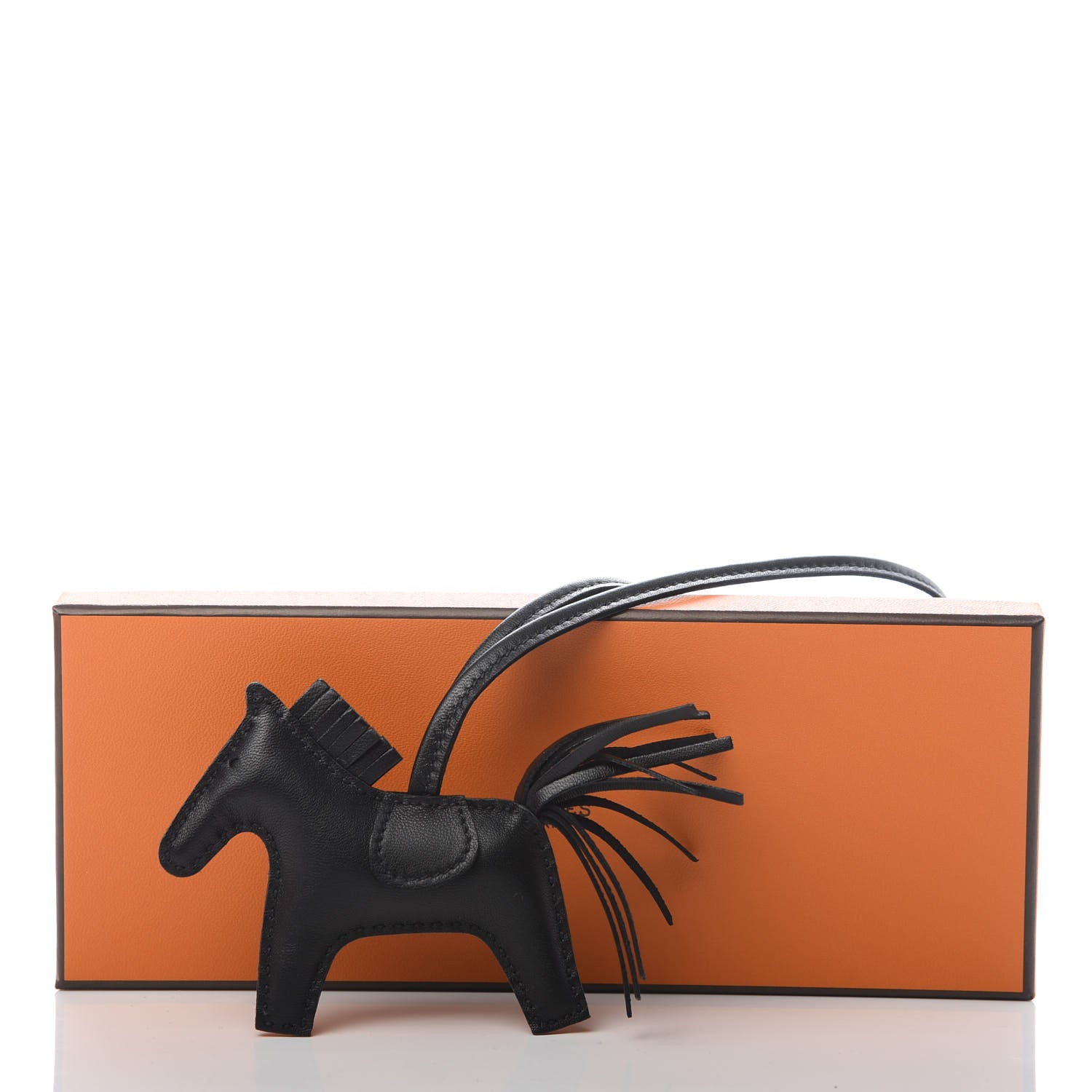 Hermes Milo Lambskin Grigri Rodeo Horse Bag Charm PM So Black 5 of 5