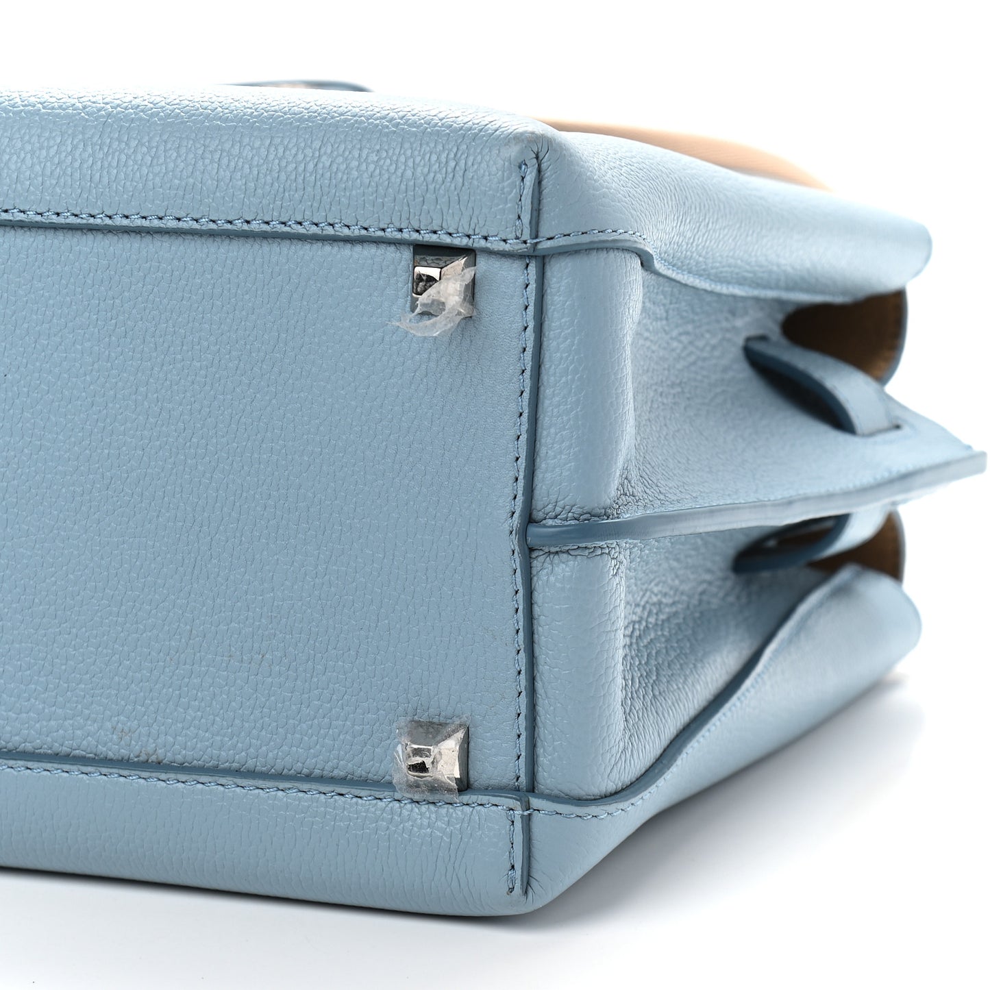 Grained Calfskin Medium Milla Tote Sky Blue