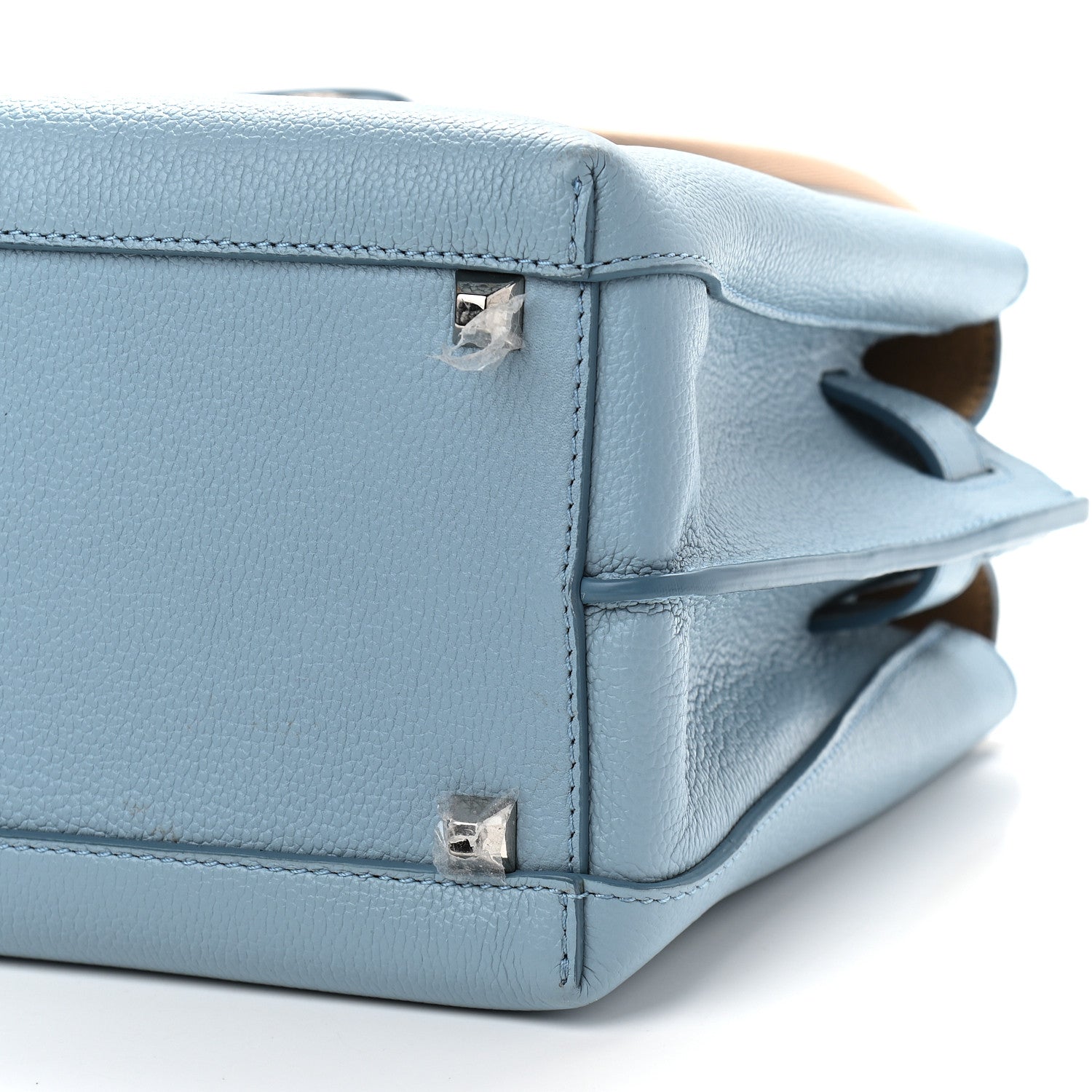 MCM Grained Calfskin Medium Milla Tote Sky Blue 6 of 8