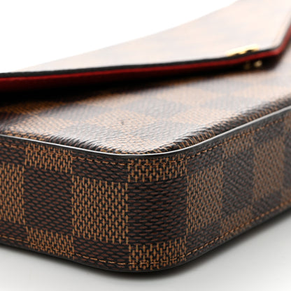 Louis Vuitton Damier Ebene Pochette Felicie Chain Wallet 9 of 10