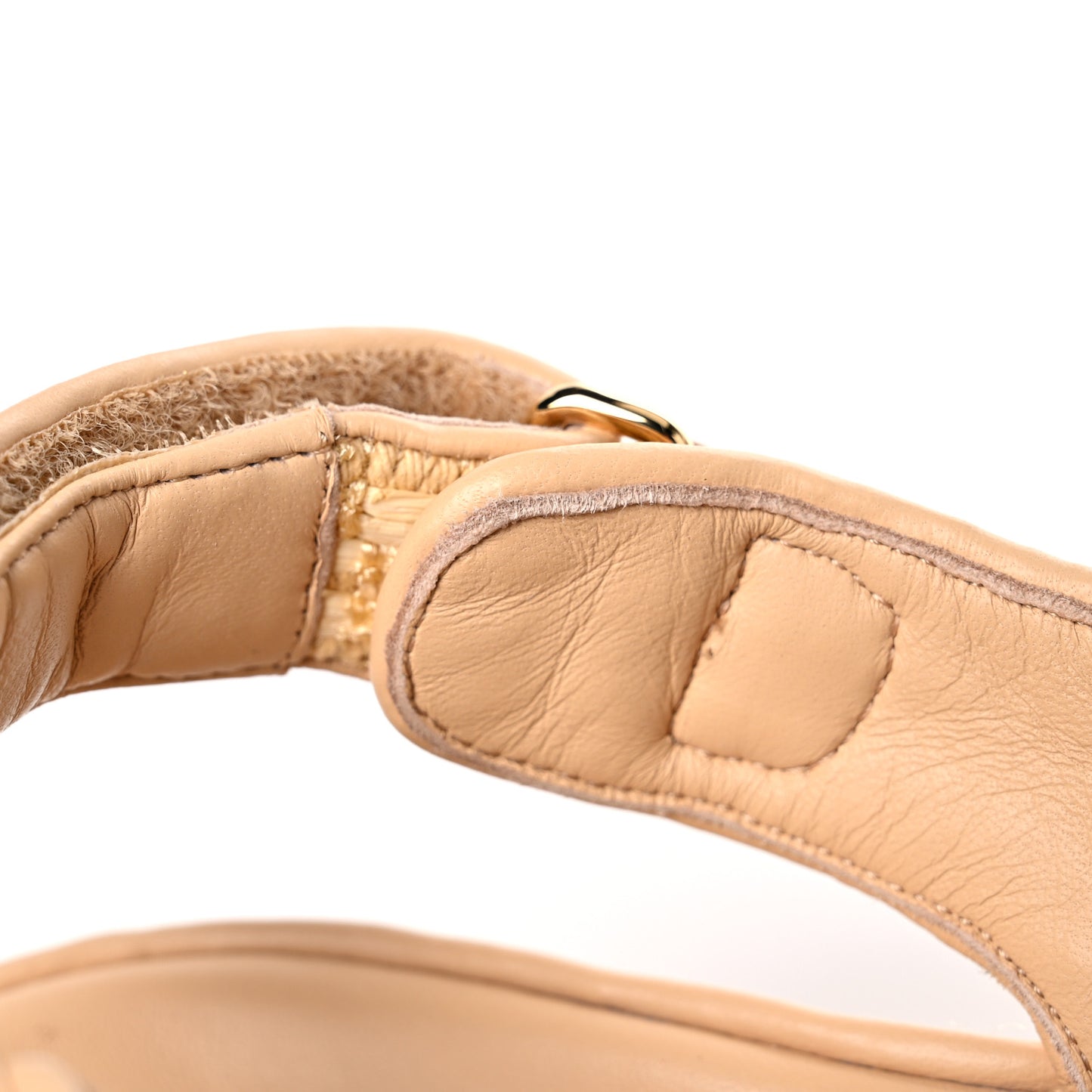 Braided Fabric Velcro Dad Sandals 36.5 Beige