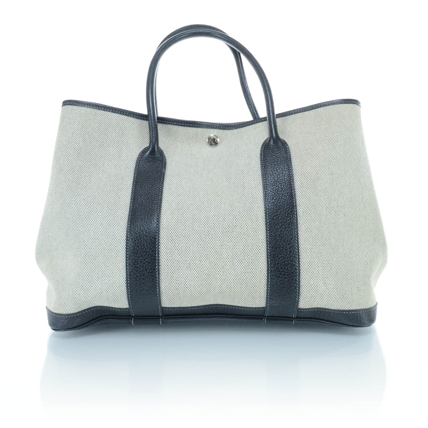 Toile Leather Garden Party MM Tote Black