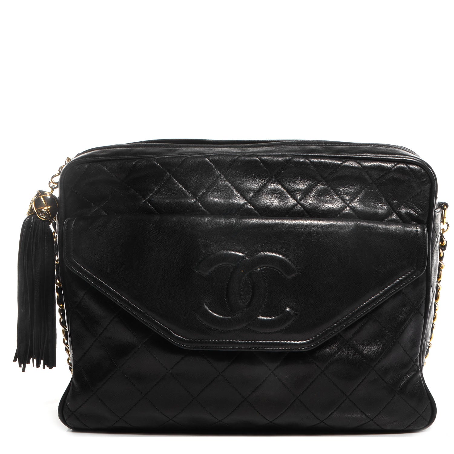 Chanel Lambskin Quilted Tassel Camera Case Black 1 of 8