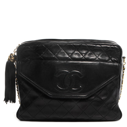 Chanel Lambskin Quilted Tassel Camera Case Black 1 of 8