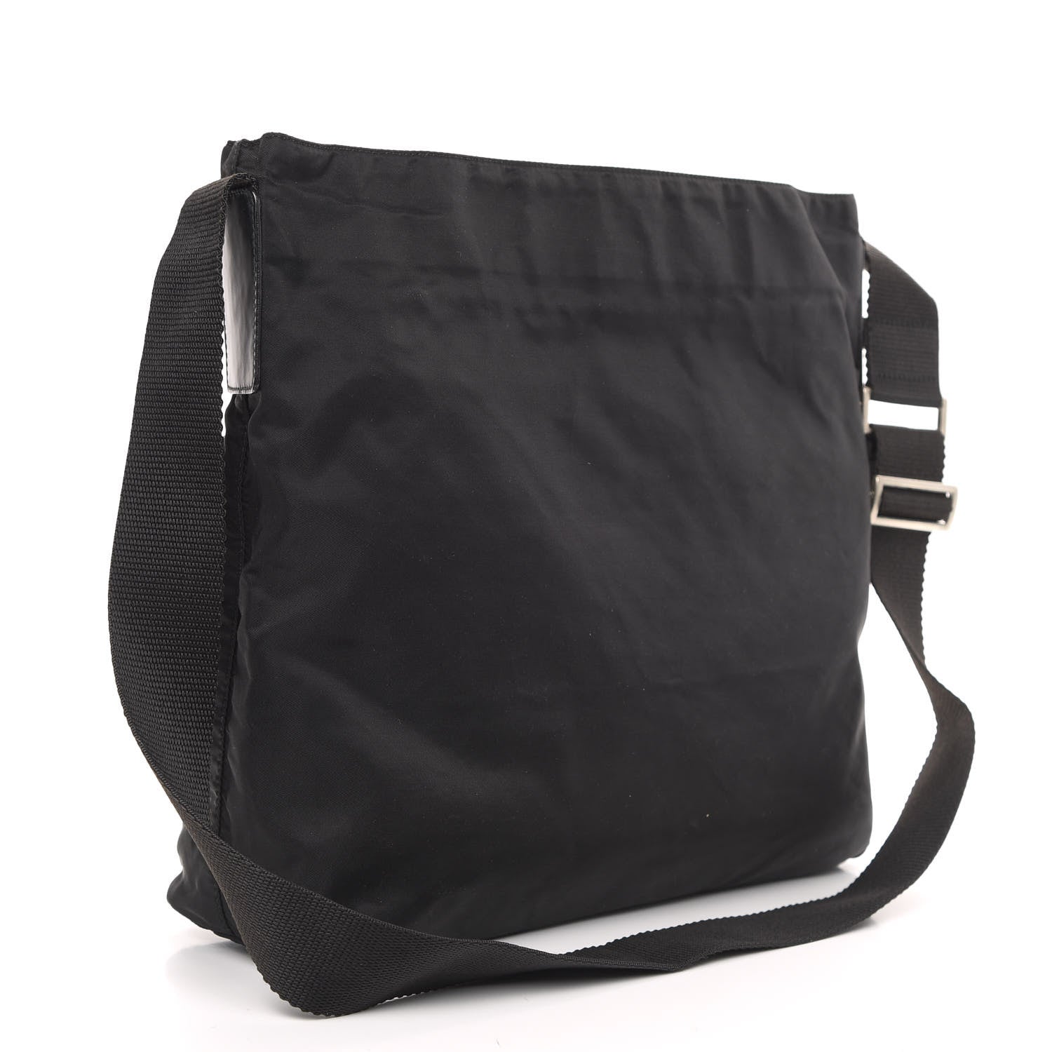 Prada Nylon Flat Messenger Bag Black 3 of 9
