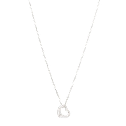 Tiffany Sterling Silver 11mm Elsa Peretti Open Heart Pendant Necklace 1 of 8