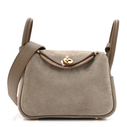 Hermes Veau Grizzly Swift Mini Lindy 20 Gris Caillou Etoupe 1 of 11