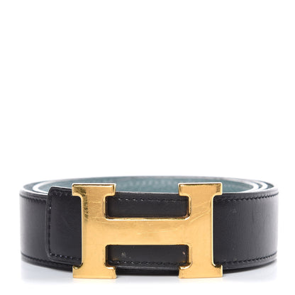 Hermes Box Togo 32mm H Belt 80 Black Ciel 1 of 9