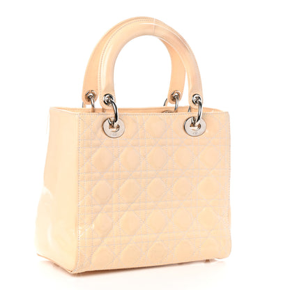 Christian Dior Patent Cannage Medium Lady Dior Beige 3 of 12