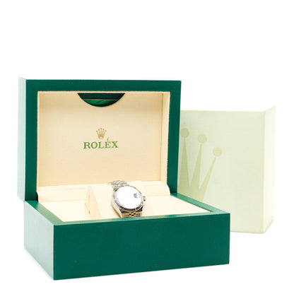 Rolex Stainless Steel 18K White Gold 28mm Oyster Perpetual Datejust Watch Dark Grey Roman 279174 5 of 5