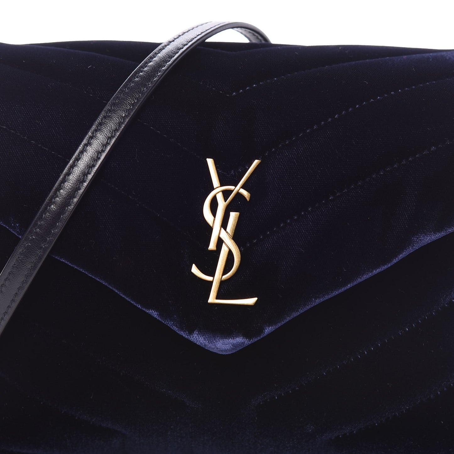 Velvet Y Quilted Monogram Toy Loulou Crossbody Bag Navy