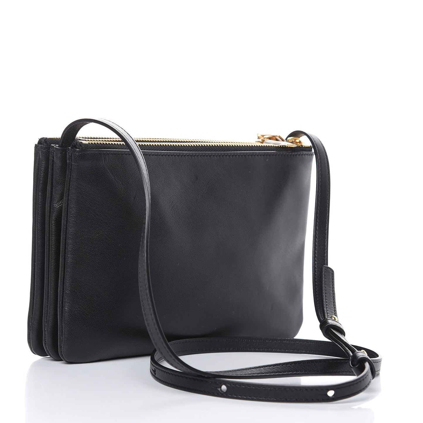 Lambskin Small Trio Crossbody Bag Black