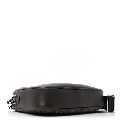 Fendi Shiny Glazed Fabric Vitello Cover FF 1974 Logo Medium Camera Case Tobacco Moro Giallo Ebano 4 of 10