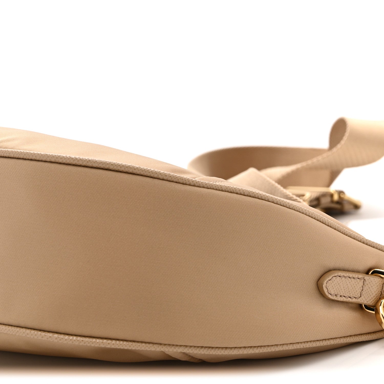 Prada Re-Nylon Saffiano Demi-lune Shoulder Bag Beige 10 of 10