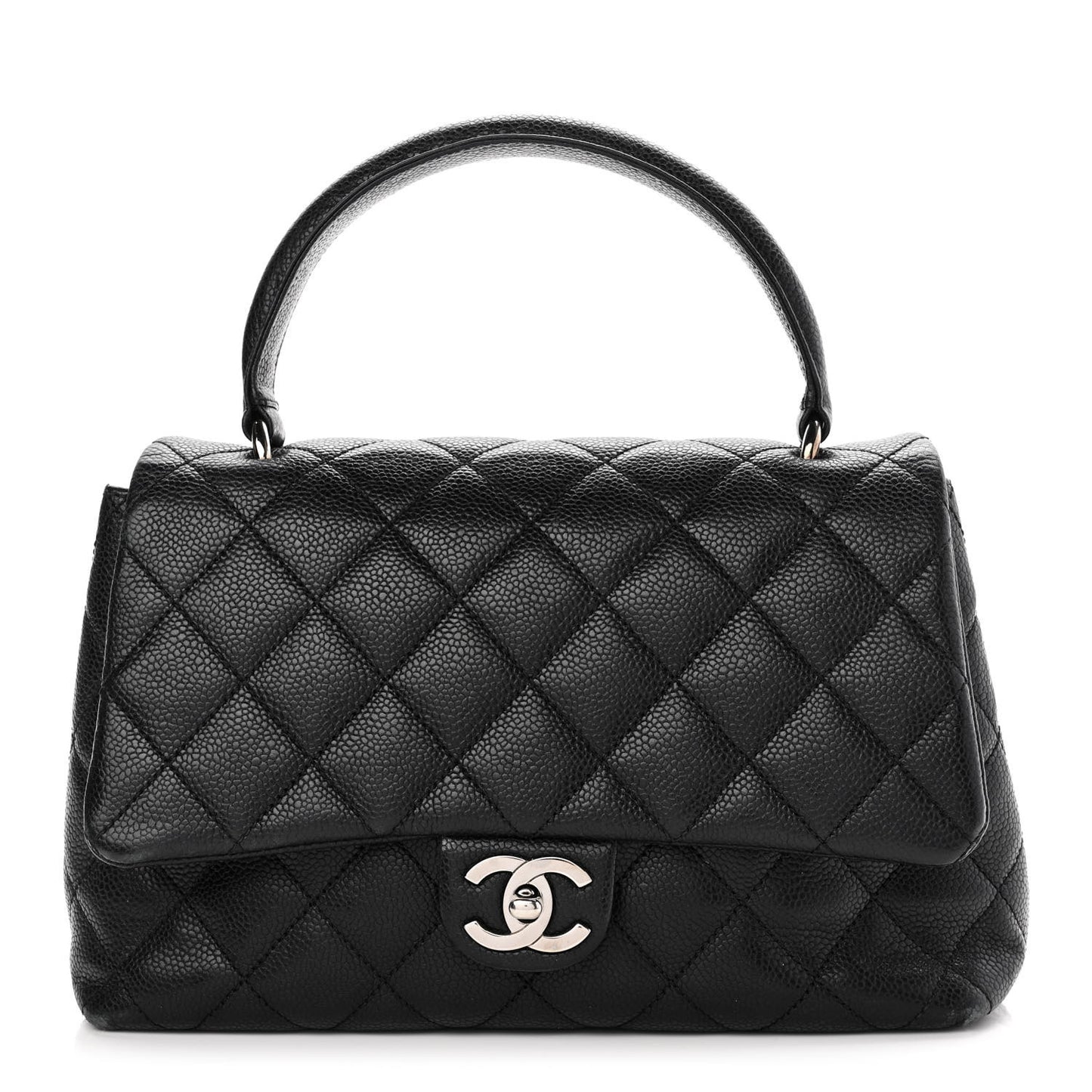 Caviar Quilted Medium Kelly Flap Bag Black