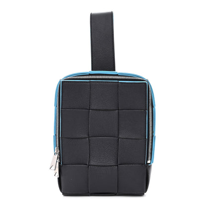 Bottega Veneta Grained Calfskin Intreccio Mini Cassette Sling Bag Deep Blue Pool 1 of 9