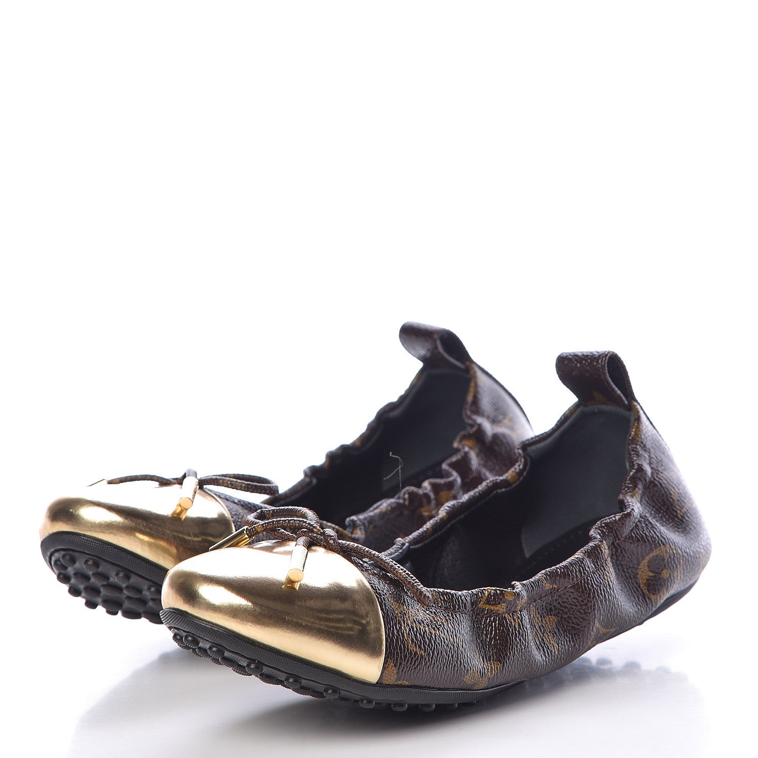 Louis Vuitton Monogram Flirty Ballet Flats 37 Gold 3 of 7