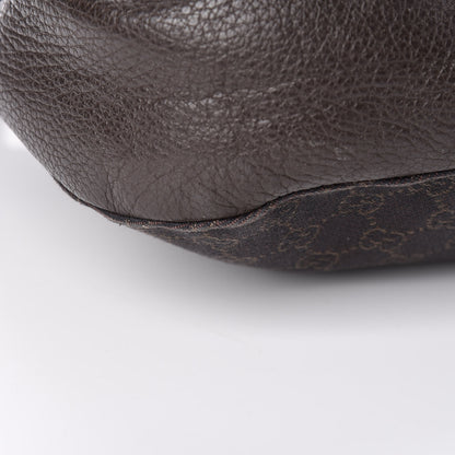 Gucci Monogram Calfskin Horsebit Classic Ring Hobo Dark Brown 19 of 22
