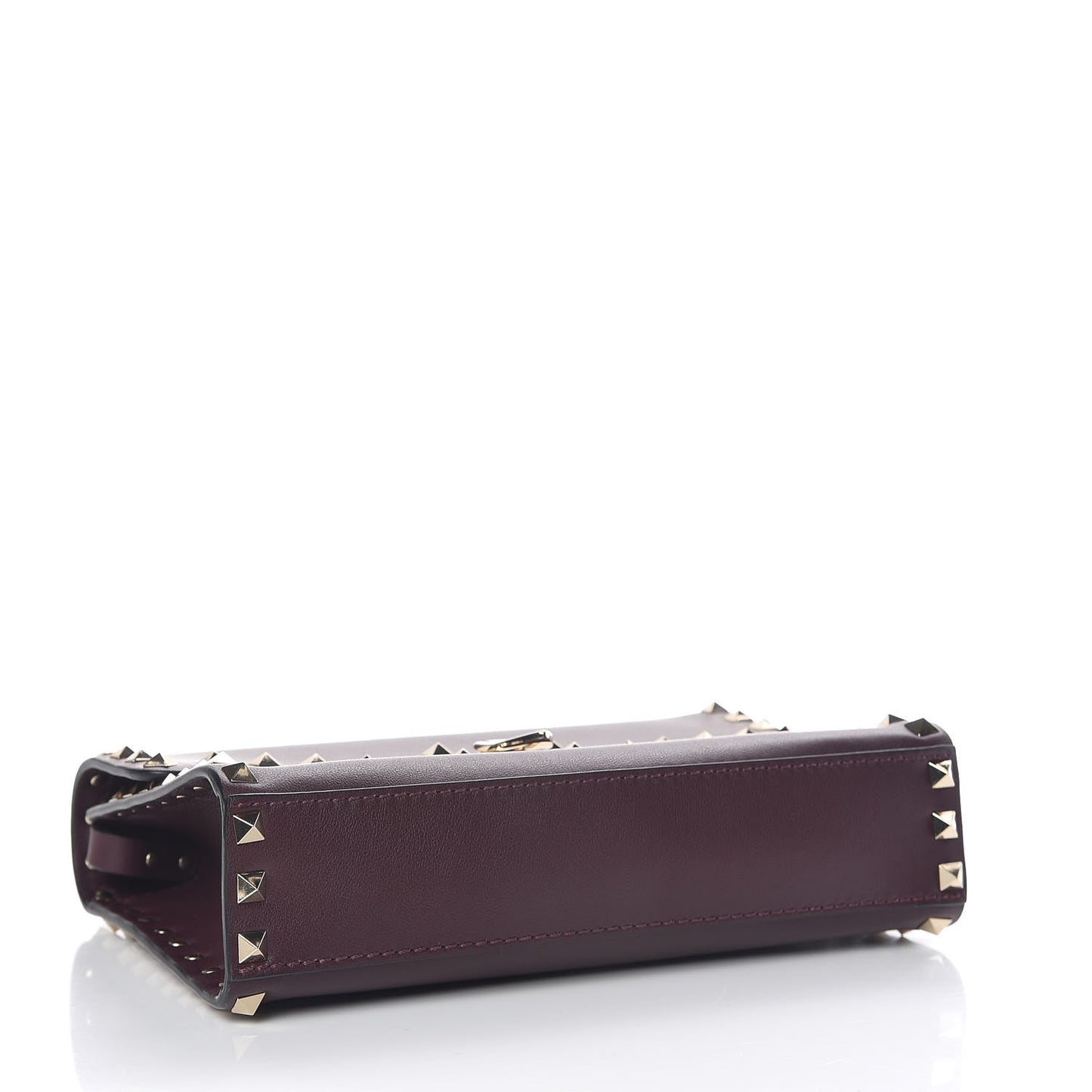 Vitello Medium Rockstud Flip Lock Crossbody Bag Rubin