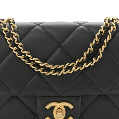 Chanel Lambskin Quilted Pearl Small Flap Black 8 of 10