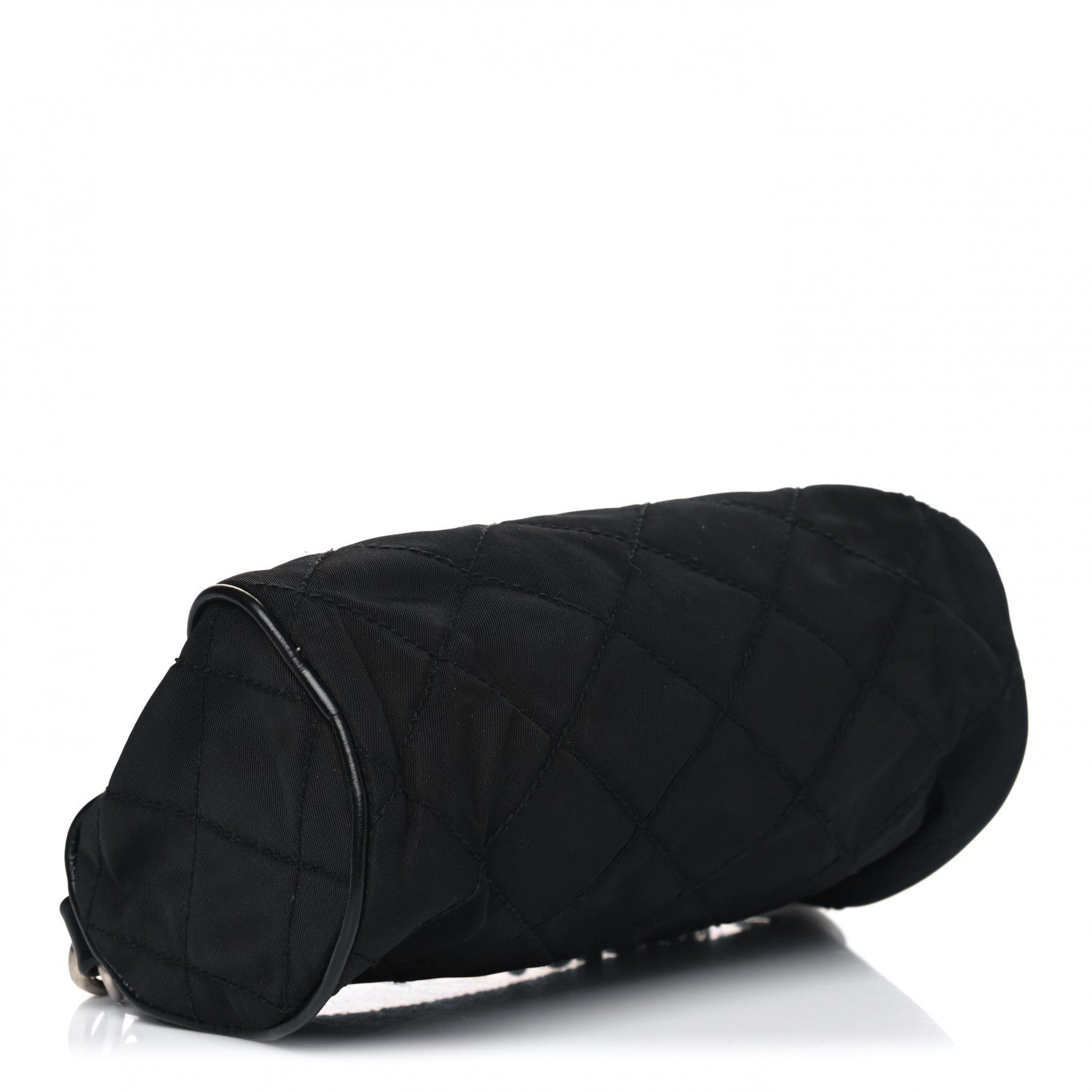 Prada Tessuto Nylon Impunturato Quilted Chain Pochette Black 3 of 5