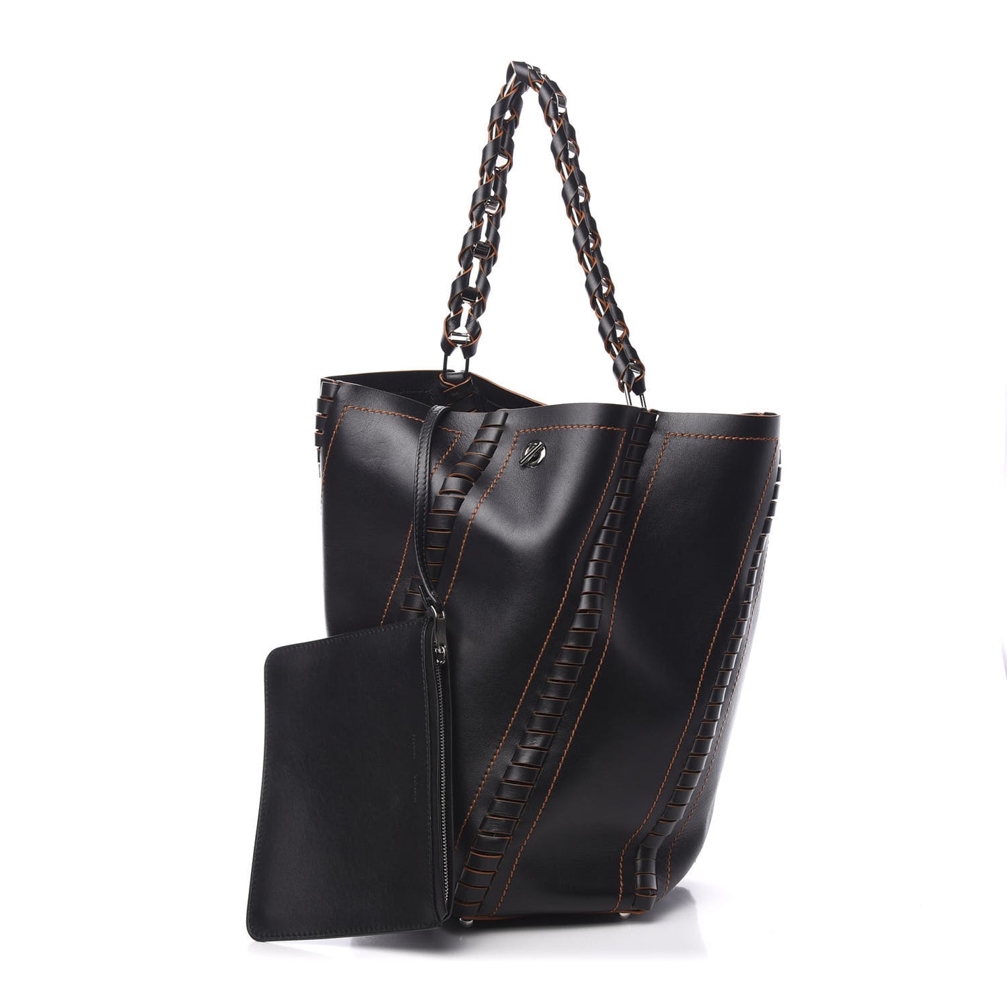 Calfskin Large Hex Bucket Black