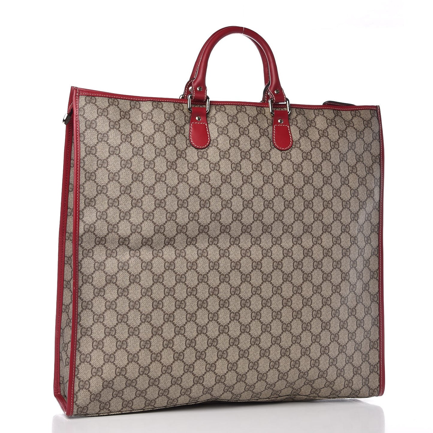 GG Supreme Monogram XL Web Tote Red