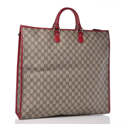 Gucci GG Supreme Monogram XL Web Tote Red 3 of 9
