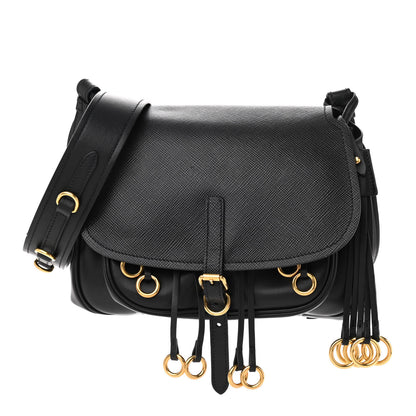 Prada Saffiano Cuir Calf Corsaire Bag Black 1 of 9