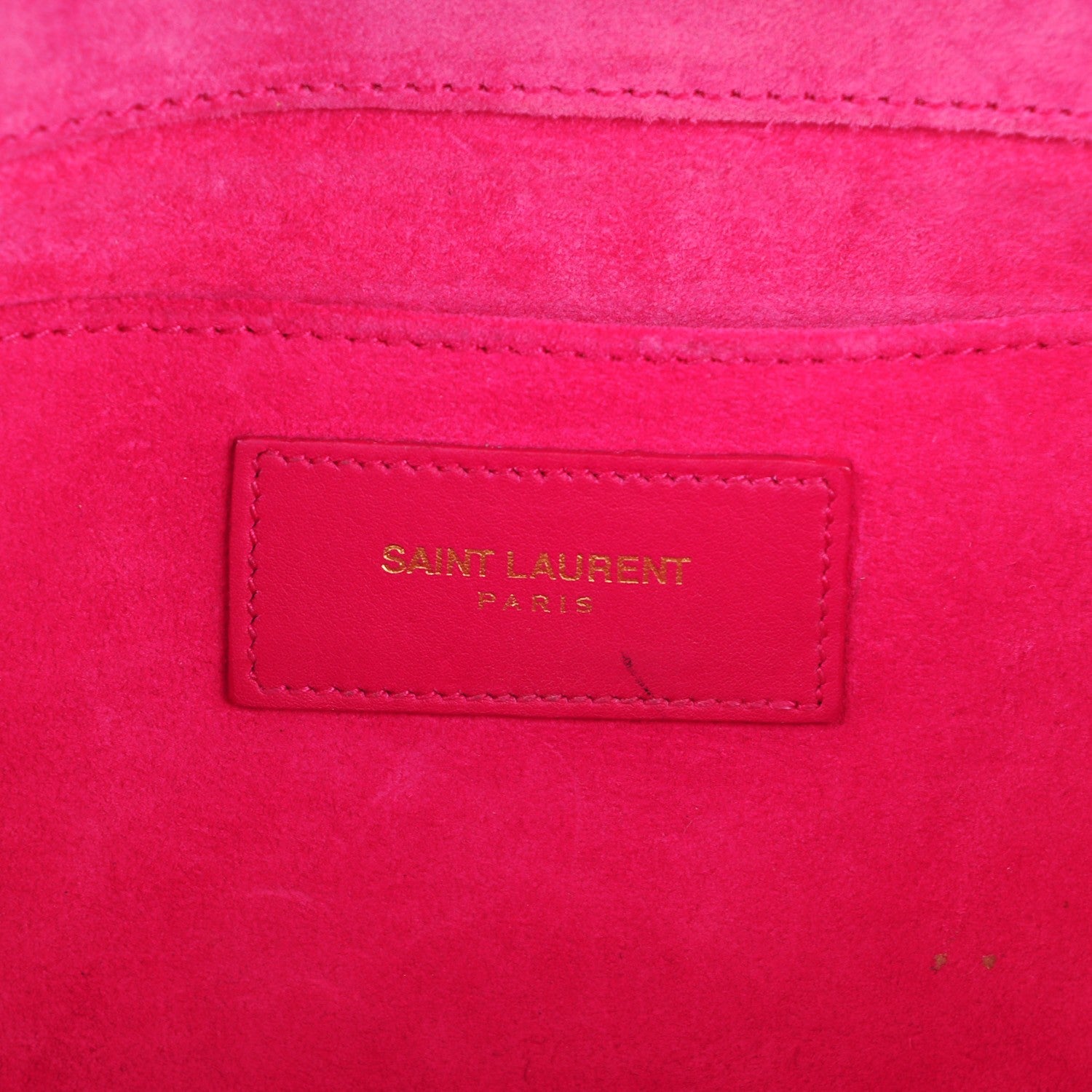 Saint Laurent Calfskin Classic Y Ligne Clutch Fuchsia 6 of 7