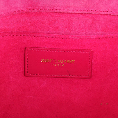 Saint Laurent Calfskin Classic Y Ligne Clutch Fuchsia 6 of 7