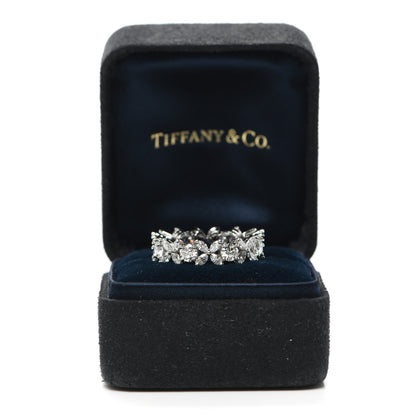 Tiffany Platinum Diamond Victoria Alternating Band Ring 51 5.75 10 of 10