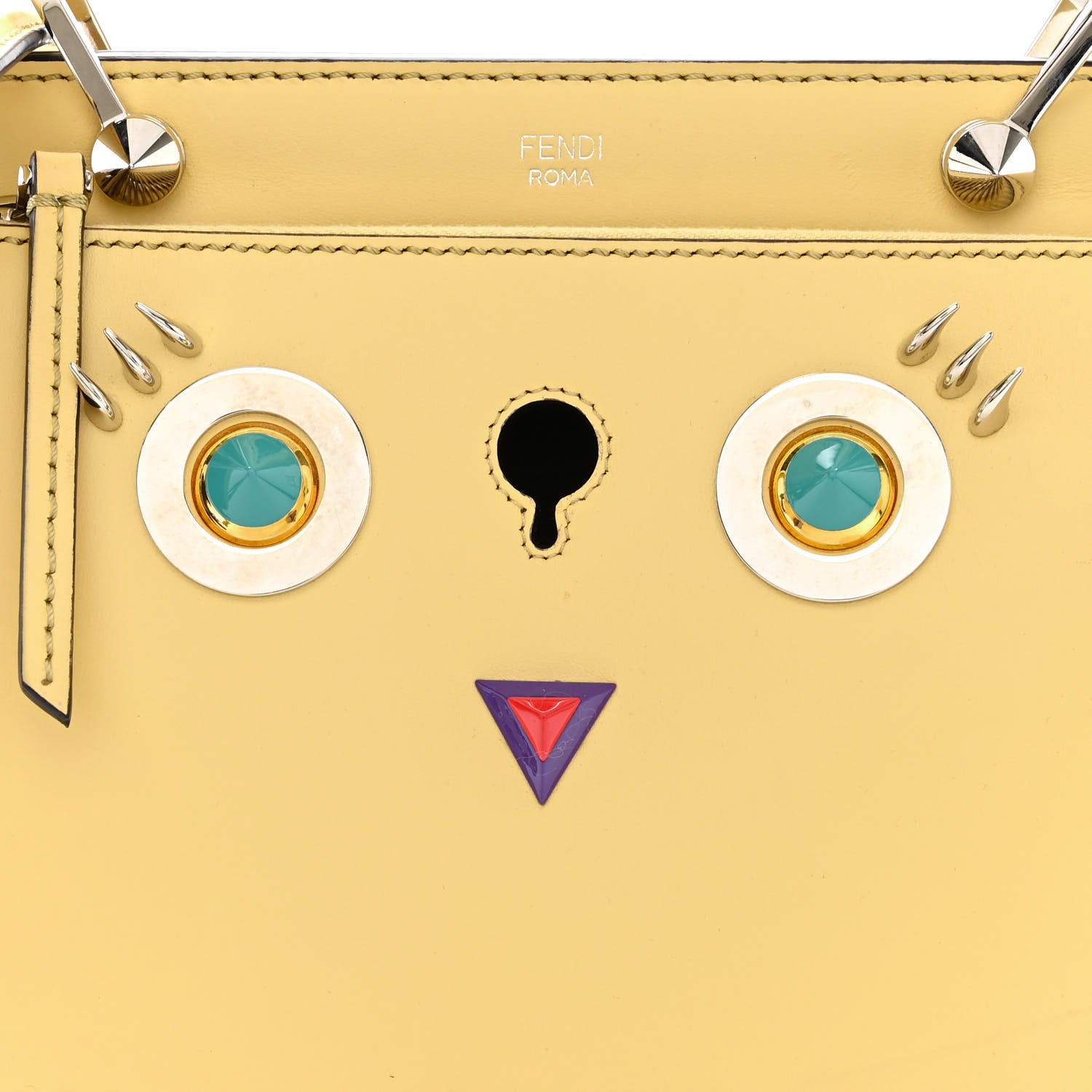 Fendi Vitello Dolce Hypnoteyes Small DotCom Click Chain Satchel Grano Multicolor 10 of 17