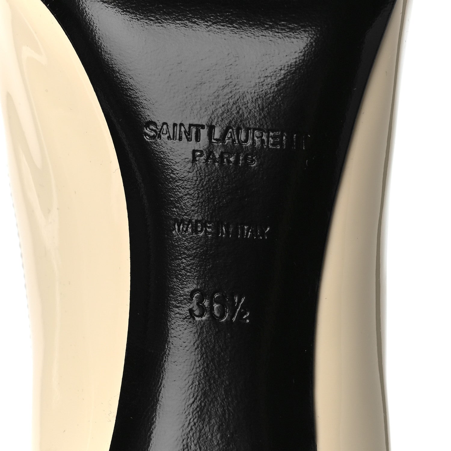Saint Laurent Patent Calfskin Zoe 85 Pumps 36.5 Coquille Black 5 of 8