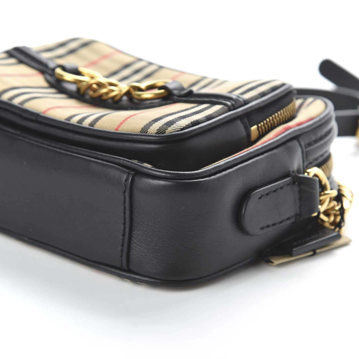 1983 Knight Check Smooth Calfskin Link Camera Bag Black