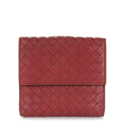 Bottega Veneta Nappa Intrecciato French Flap Wallet Red 1 of 8