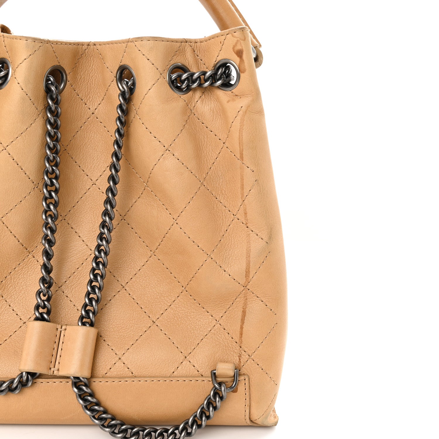 Chanel Calfskin Stitched Medium Urban Luxury Drawstring Backpack Beige 14 of 17