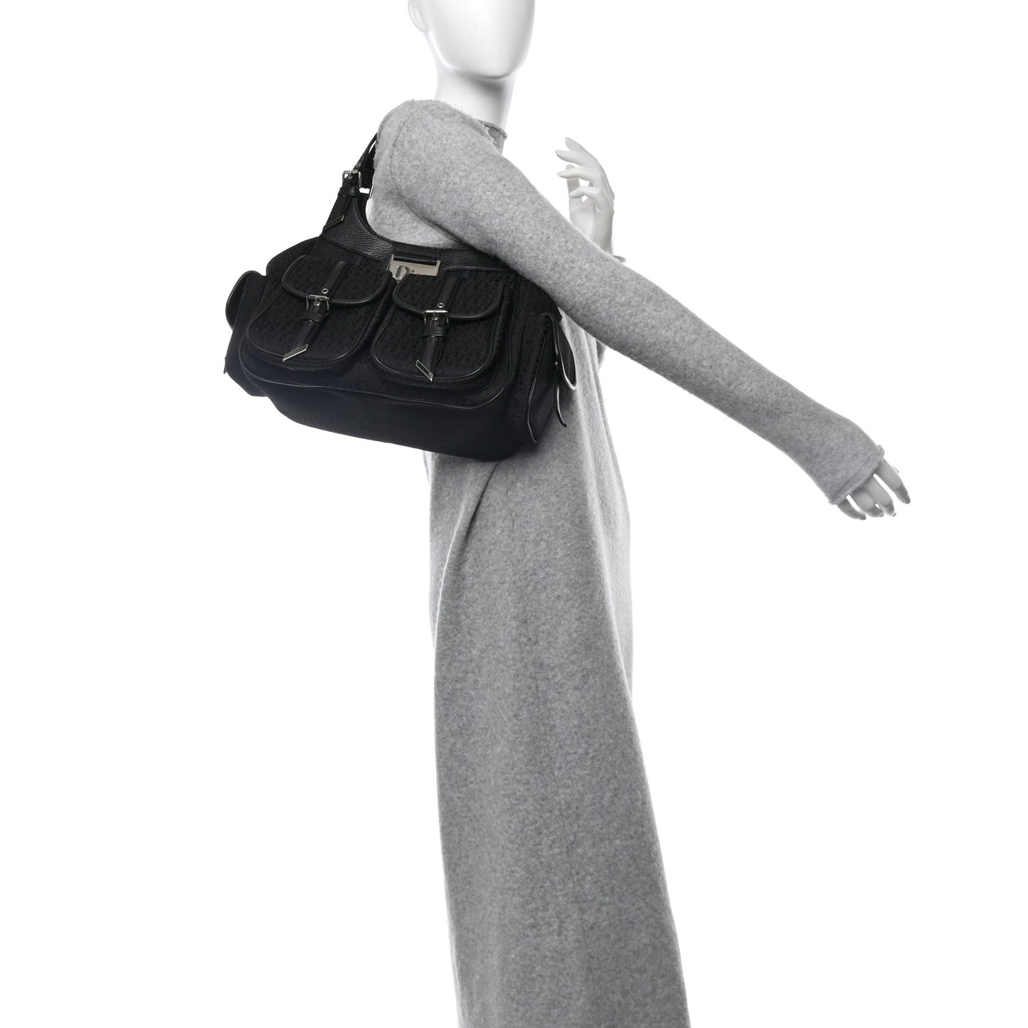 Monogram Pocket Satchel Black