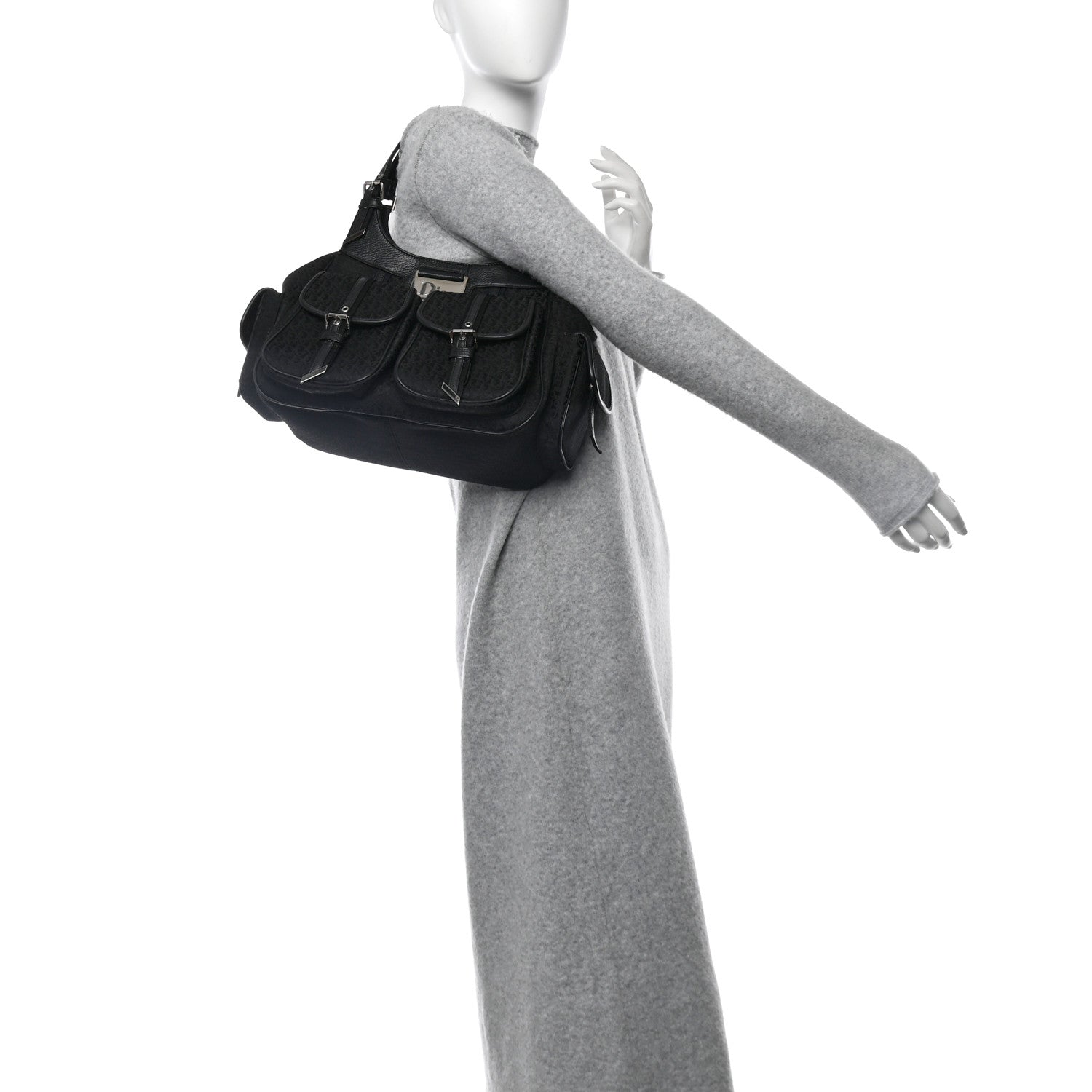 Christian Dior Monogram Pocket Satchel Black 2 of 13