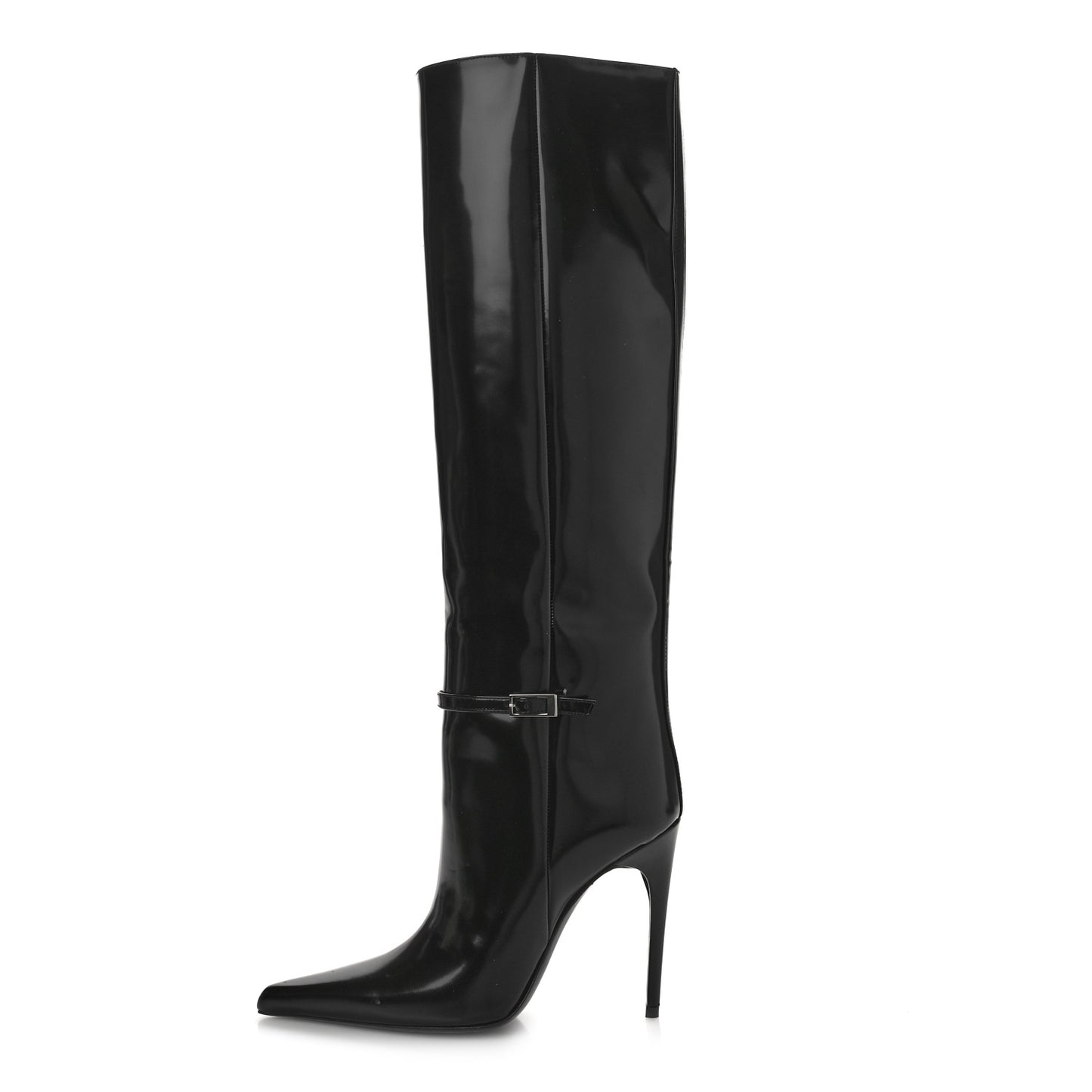 Glazed Calfskin Vendome 110 Boots 36 Black