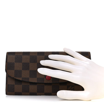 Louis Vuitton Damier Ebene Emilie Wallet Red 2 of 8