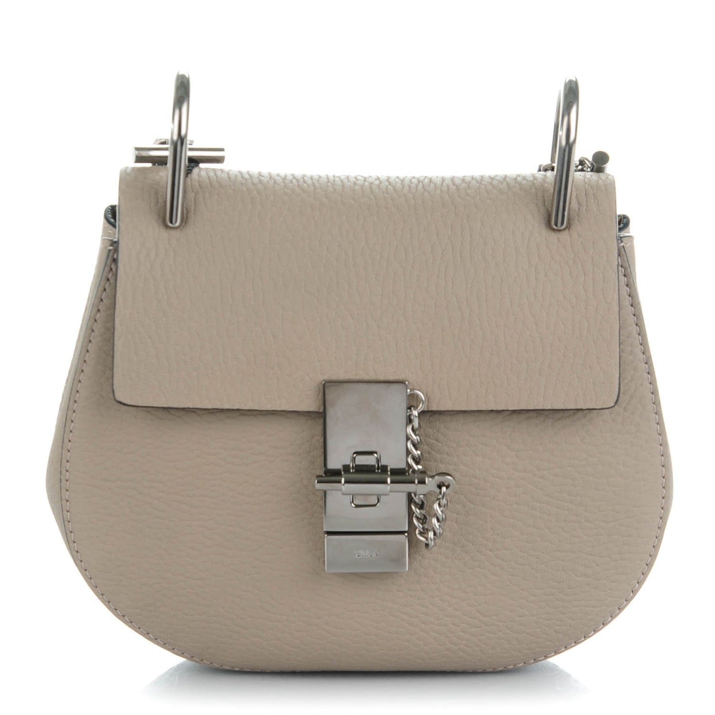 Grained Lambskin Mini Drew Shoulder Bag Motty Grey