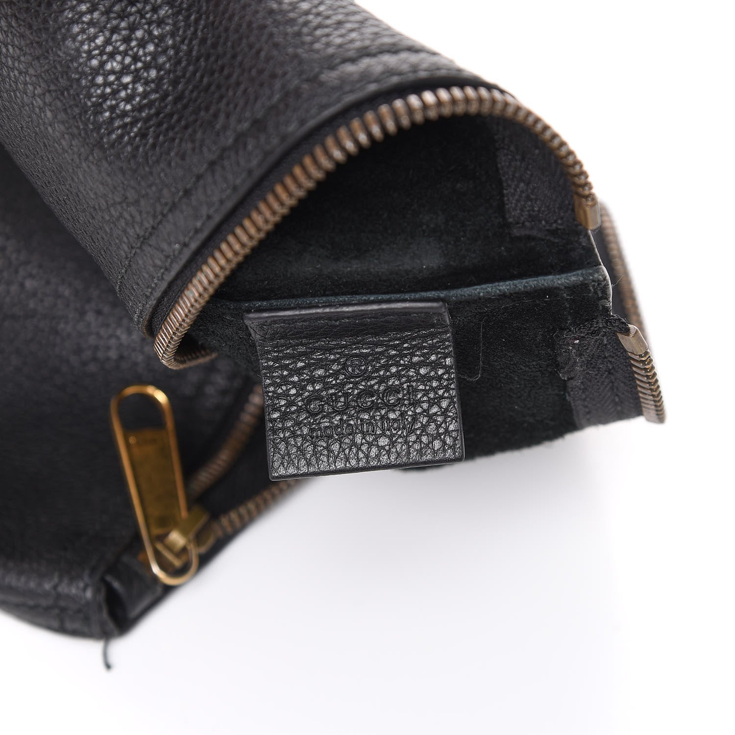 Gucci Pebbled Calfskin Medium Logo Portfolio Clutch Black 7 of 10