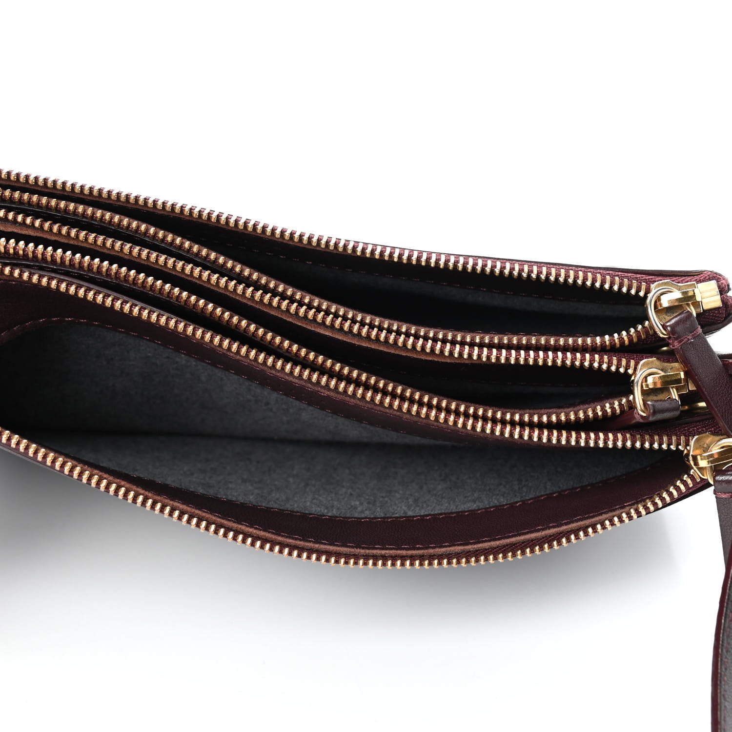 Celine Lambskin Large Trio Crossbody Bag Bordeaux 4 of 4